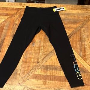 Fila Elora black athletic leggings women’s small S NWT new